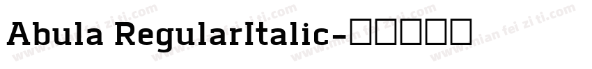 Abula RegularItalic字体转换